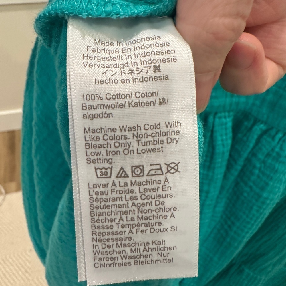 J.Crew Teal Cotton Tiered Dress Flutter Sleeve Size 6 - Picture 4 of 4